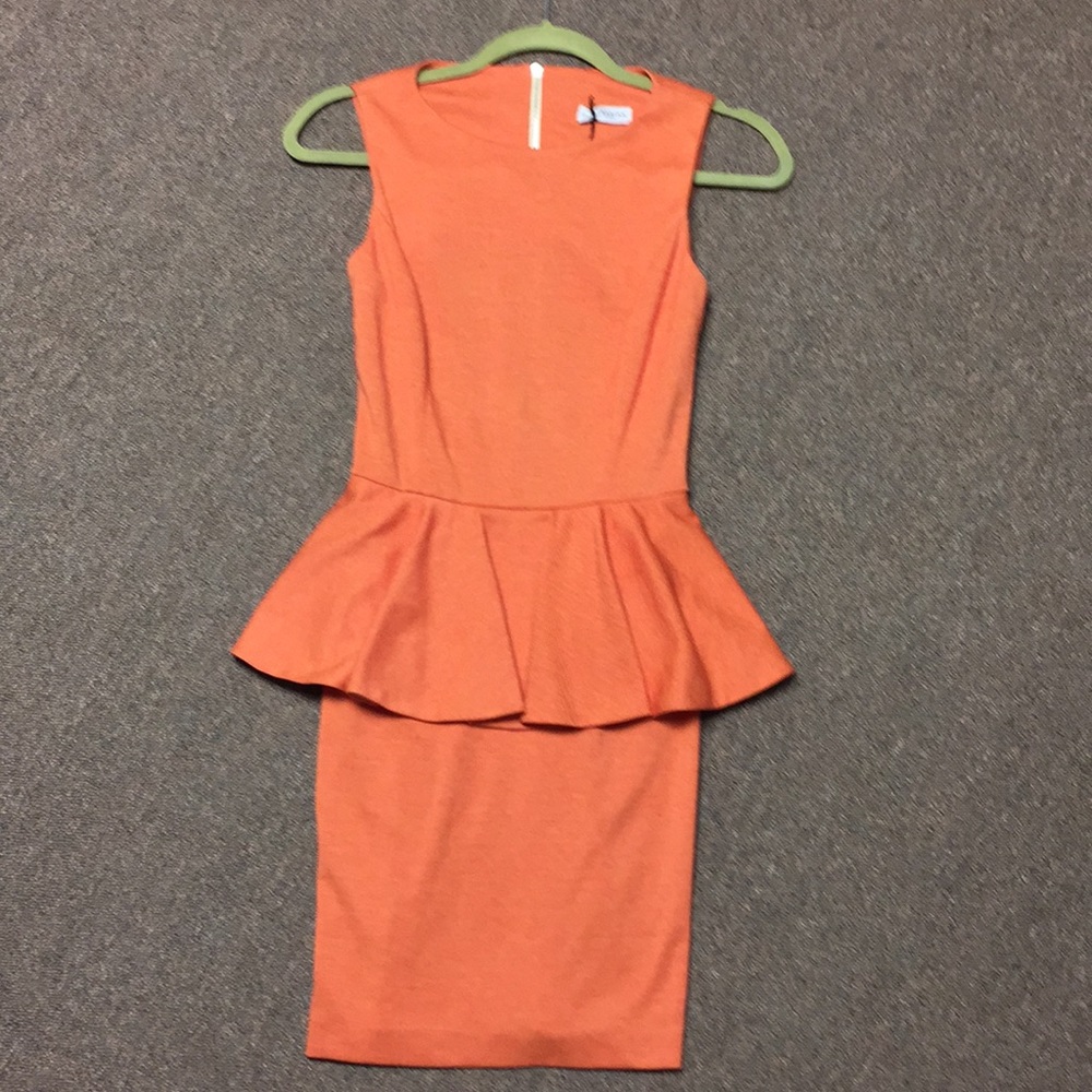Peplum orange dress